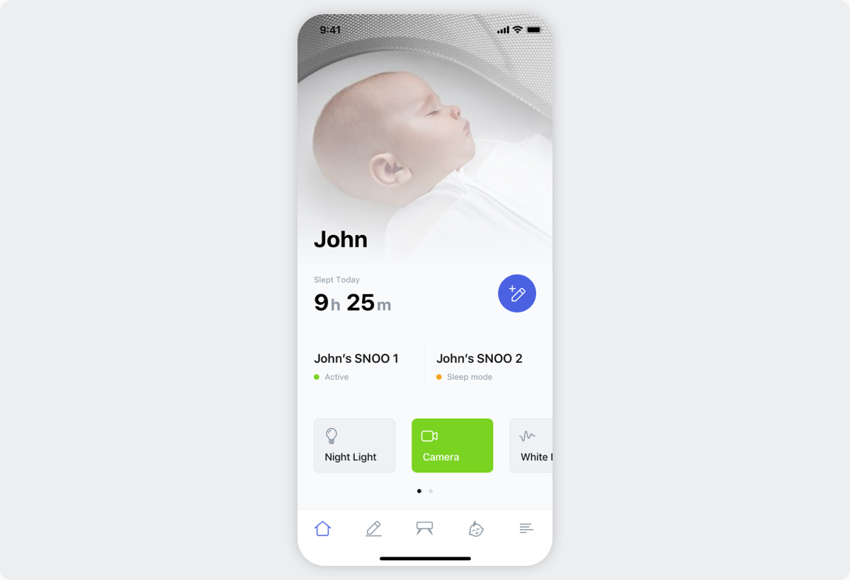 Happiest Baby SNOO iOS App - Dashboard